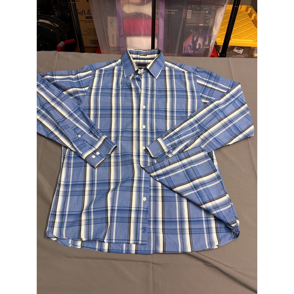Duck Head Mens XL Blue Plaid Button Down Shirt Athletic Fit Long Sleeve Cotton